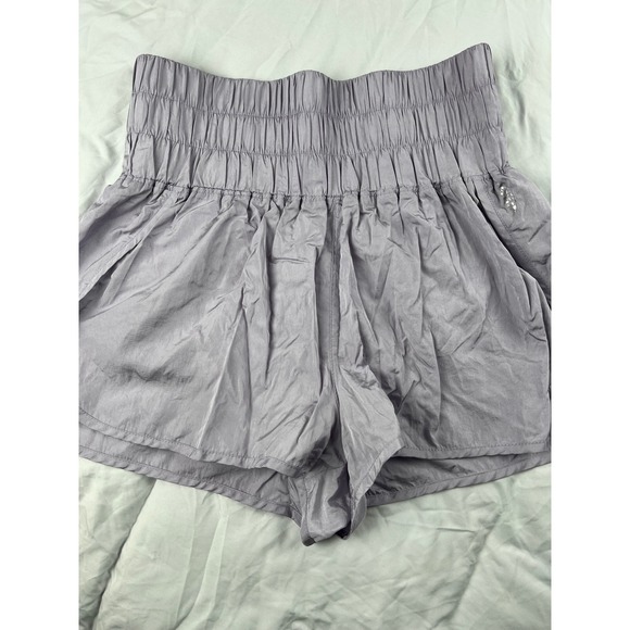 Free People Movement Pants - Free People Movement Shorts Lilac Purple‎ High Waisted Smocked Elastic Waist XL